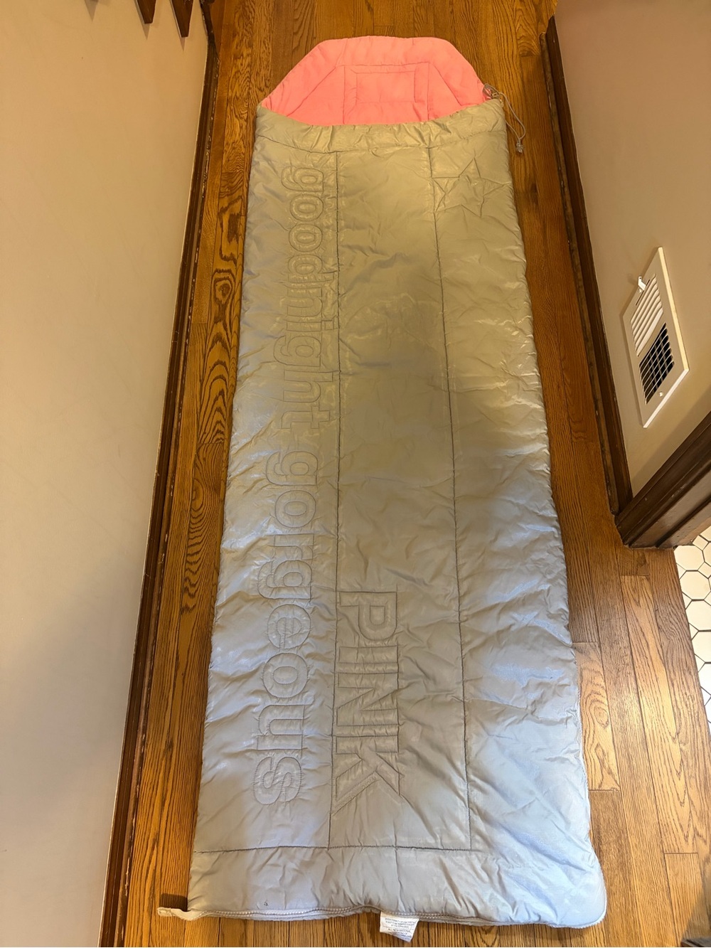 Y2K Victorias Secret PINK Sleeping Bag VINTAGE 2005 PINK DOG